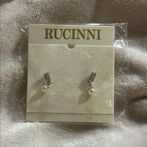 Silver and White Pearl Earrings